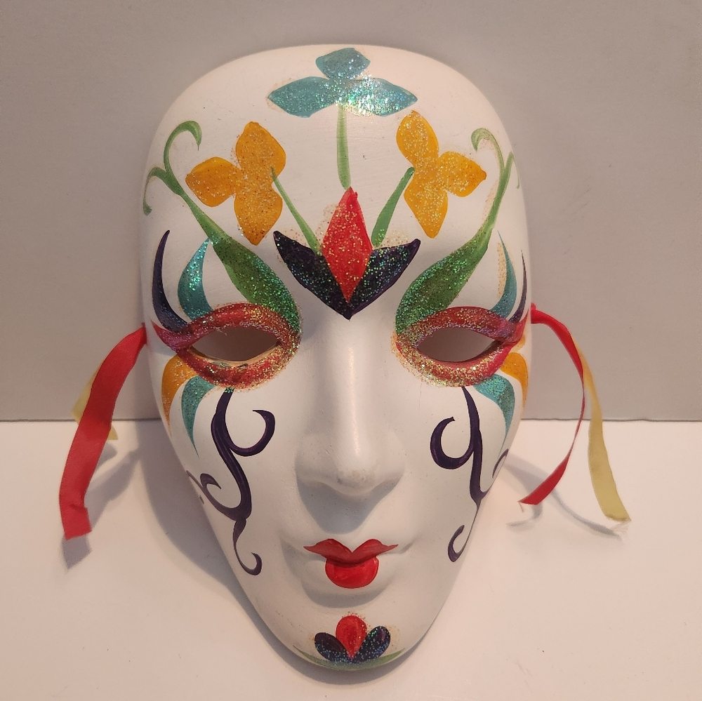 Colorful Decorative Mask with Ribbon Accents